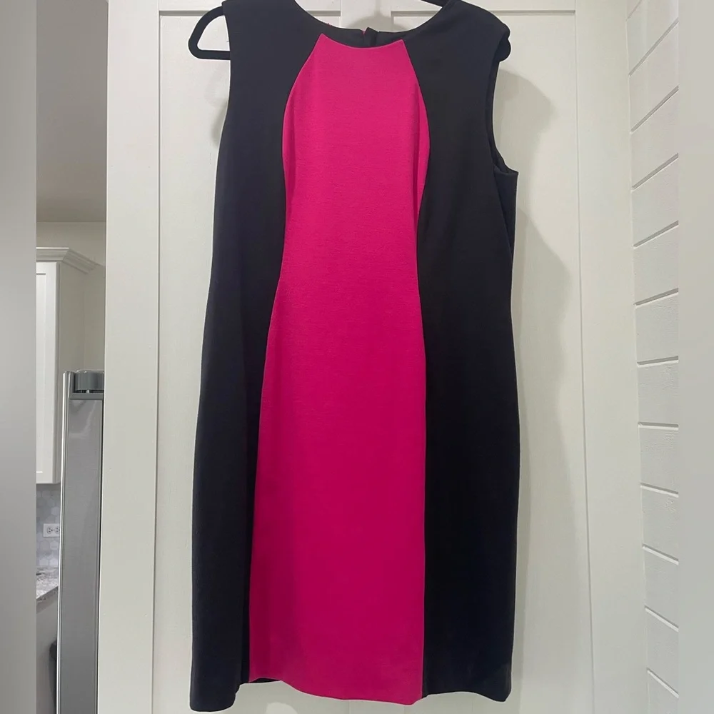 Tahari Black and Pink Shift Dress - Picture 1 of 5